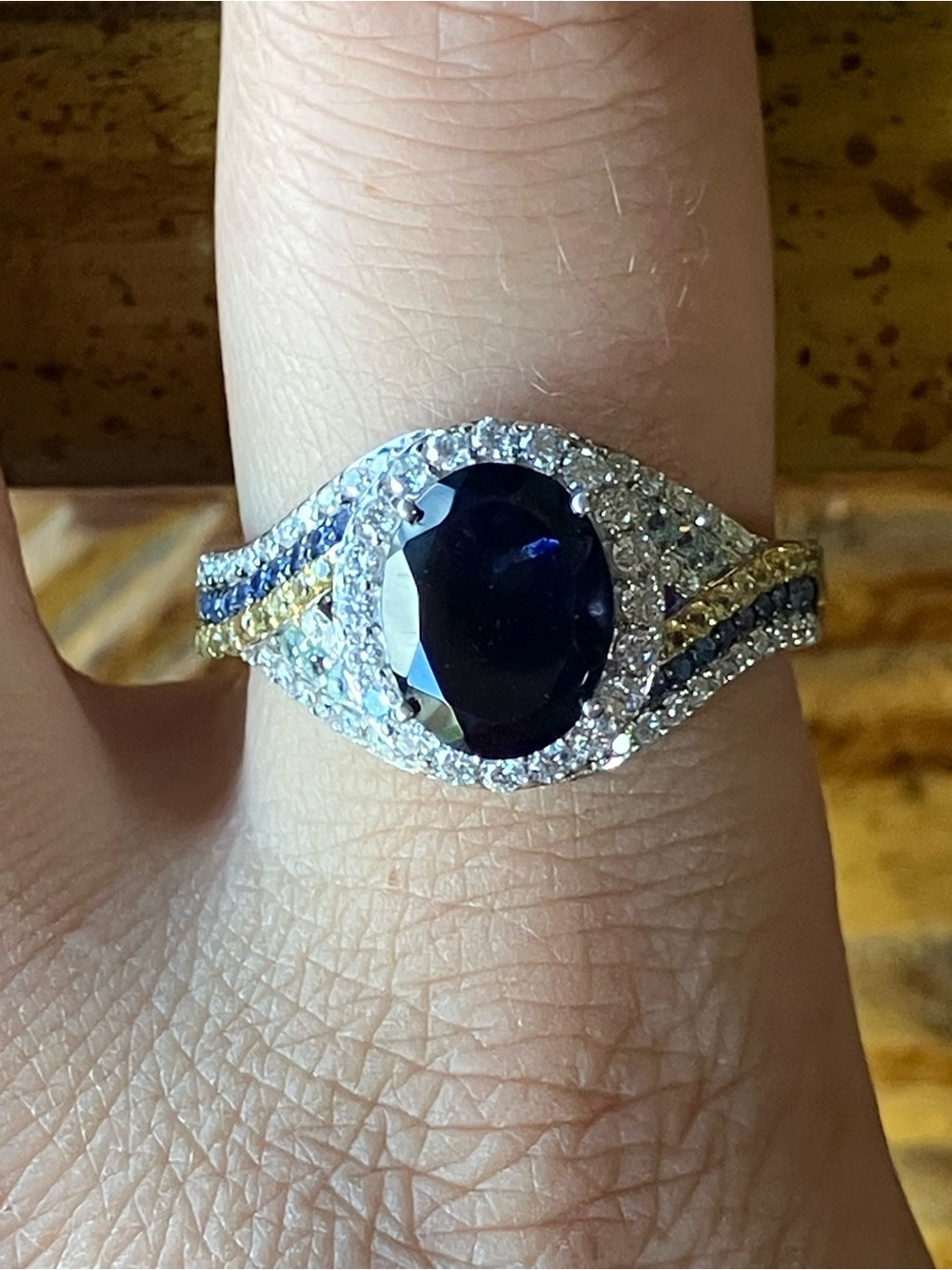 Natural Iolite Sapphire Sterling Silver Ring Size 10